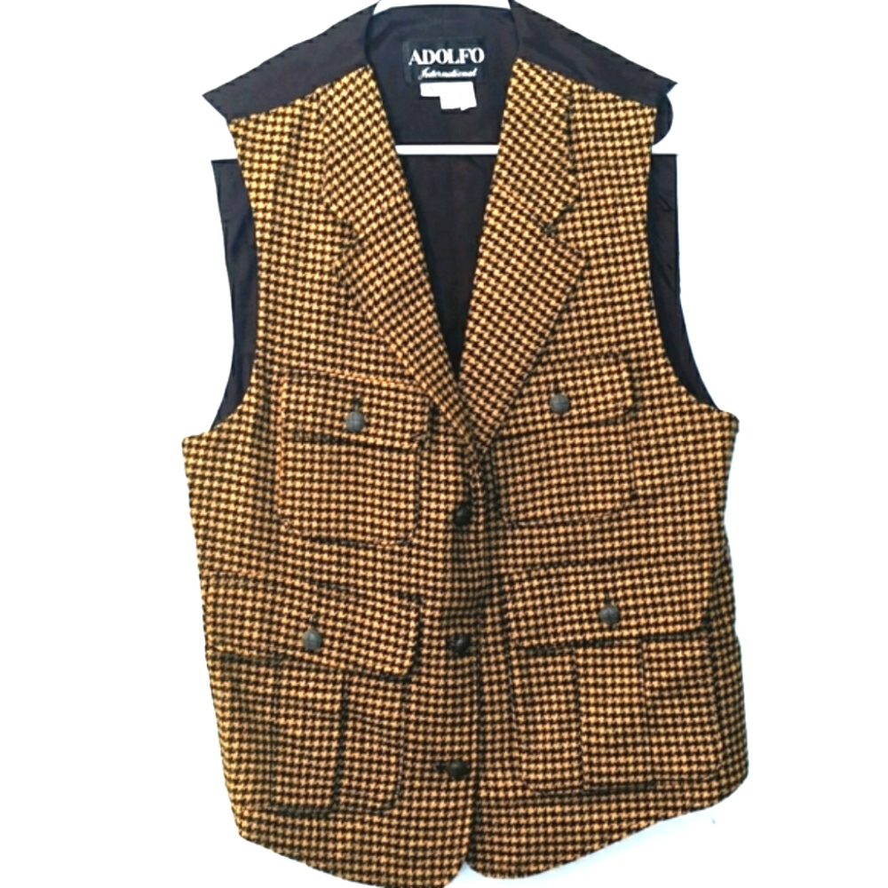 Adolfo International Vintage Wool Vest Small